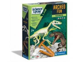 Science&Play: Archeofun Világító Velociraptor régész szett - Clementoni