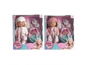 Szőke hajú pisilő baba hordozóval kétféle változatban