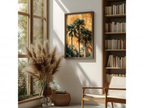 Elegáns dekoratív keretes MDF festmény, 50 x 70 x 3,5 cm | 100% MDF (3 mm) és luc váz | Tökéletes lakberendezéshez és modern esz