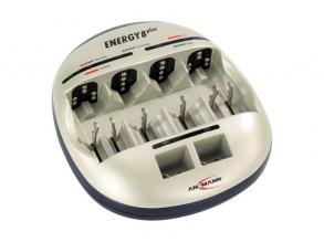 Ansmann Energy 8+ 8 csatona/frissítő/akkutesztelő/USB/csepp akkutöltő AA/AAA/C/D/9V blokk akkuh