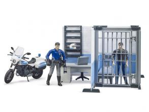 Rendőrőrs, rendőrrel, motorkerékpárral és bűnözővel - Bruder 62732