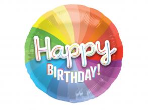 3D fólia lufi "Happy Birthday " , 56 cm
