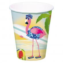 Flamingós parti pohár, 6 db
