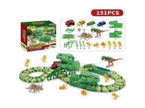 Dinoszaurusz kalandpark autópálya szett 151db-os