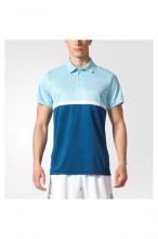 Court Adidas férfi kék/fehér színű tenisz póló