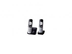 Panasonic KX-TG6812PDB DUO fehér háttérvil. kihangosítható hívóazonosítós fekete dect telefon