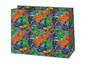 Cardex: Dínó deszka party nagy méretű ajándéktáska 26,7x13,7x33cm