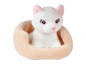 Plüss macska kosárban  11 cm