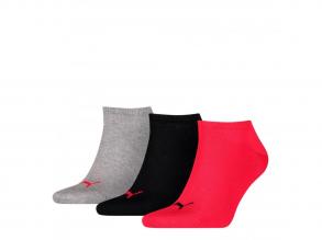 Puma Unisex Sneaker Plain 3P Puma unisex zokni szürke/fekete/pink 39-42-es méretű