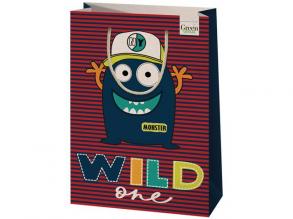 Green Grass Wild One szörnyecskés nagyméretű ajándéktáska 24x9x34cm