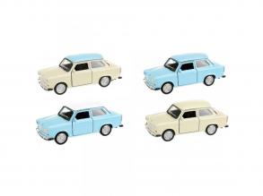 Welly: Trabant 601 fém kisautó modell többféle változatban 11cm