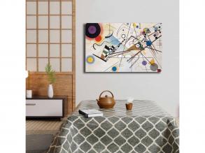 Vaszilij Kandinszkij dekoratív vászonfestmény, 45 x 70 cm, 100% vászon, 100% fakeret (2,8 cm vastag) | Tökéletes a modern lakber