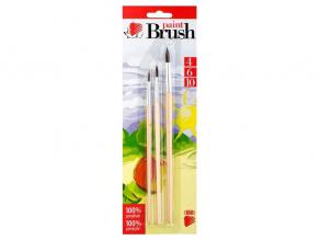 ICO Süni 4/6/10 natúr fanyelű 3db-os ecsetkészlet