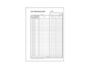 B.13-25/V A4 25x2+2lapos álló napi pénztárjelentés