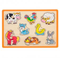 Fából készült formaillesztő puzzle , haszonállatok