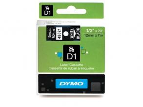 Dymo D1 12mmx7m fekete/fehér feliratozógép szalag