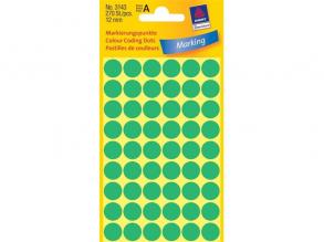 Avery 3143 12mm 270db-os zöld jelölőpont