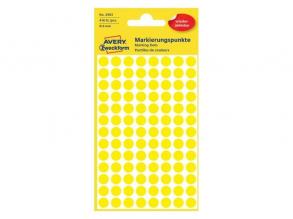 Avery 3593 8mm visszaszedhető 416db-os napsárga jelölőpont