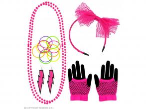 80-as évek kiegészítő szett - pink női jelmez