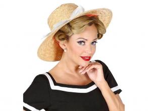 Myfair Lady szalma kalapja szalaggal női jelmez