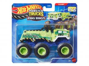 Hot Wheels Monster Trucks: Big Rigs hatkerekű 5 Alarm vontató járgány 1/64  Mattel