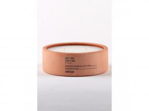 Rózsaszín alma fahéjas gyertya, 12 cm átmérőjű, 100% beton