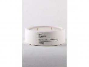 Szantálfa betongyertya, fehér, 12 cm átmérőjű | 100% paraffin/szója, elegáns kivitel