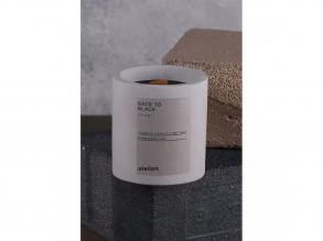 Elegáns szürke betongyertya, vanília esszencia, 8,5 cm átmérő x 9 cm magasság | Környezetbarát paraffin/szója keverék