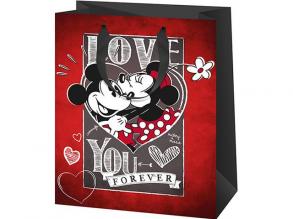 Mickey és Minnie nagy méretű exkluzív ajándéktáska 27x14x33cm
