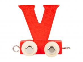 Small Foot  Fa betűkocsi piros  V  12 darab