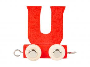 Small Foot  Fa betűkocsi piros  U  12 darab