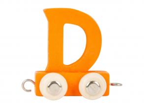 Small Foot - Fa betűvonat - narancssárga D betű - 12 darab