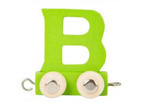 Small Foot  Fa betűkocsi zöld  B  12 darab