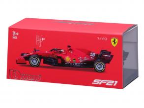 Bburago 1 /43 versenyautó - Ferrari, 2021-es szezon autó versenyzővel