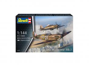 Revell modellező készlet  Spitfire Mk.1a & Hurricane Mk.1 repülő 1:144  31 db.