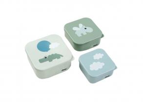 Done by Deer Happy Clouds zöld uzsonnásdoboz, 3 db