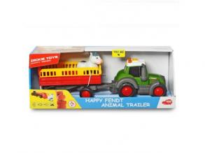 Happy traktor utánfutóval és tehénnel 30cm - Dickie Toys