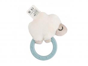Érzékszervi csörgő harapógyűrűvel, bárány formájú