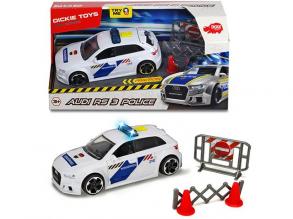 Rendőrségi Audi RS3, terelő felszereléssel fénnyel és hanggal - Dickie Toys