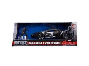 Marvel: Fekete Párduc figura és Lykan HyperSport autómodell 1/24 - Simba Toys