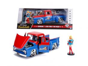 DC Comics Bombshells - Supergirl: 1956 Ford F-100 Pickup fém autómodell 1/24 - Simba Toys