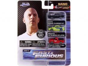 Halálos iramban: Fast and Furious nano kisautók - 3 db