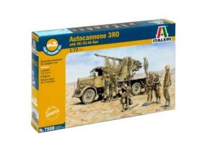 Italeri: Autocannon 3RO with 90/53 AA katonai jármű és löveg makett, 1:72