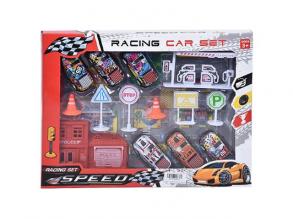 Fast Speed 6db-os graffiti hátrahúzós kisautó szett kiegészítőkkel