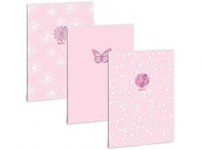 Ars Una: Soft Touch Pink Spring extra kapcsos ponthálós füzet A/4