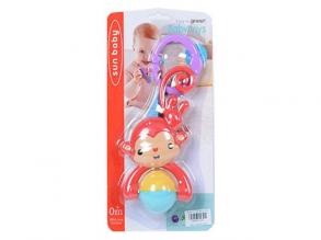 Vidám majom alakú rágóka és csörgő