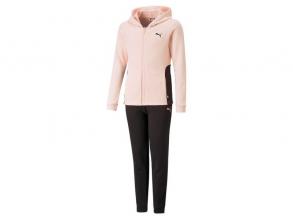 Hooded Sweat Suit Puma gyerek fekete/rózsaszín színű melegítő