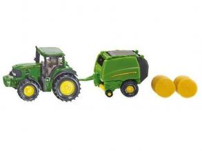 John Deere 7530 traktor + John Deere 990-es bálázógép - SIKU