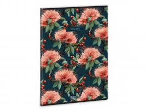 Ars Una: Flowery Green extra kapcsos kockás füzet A/4