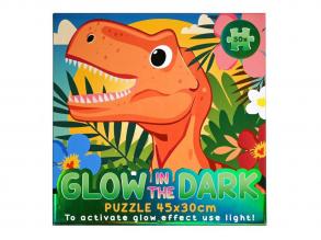 Sötétben világító puzzle Dino  50 darabos